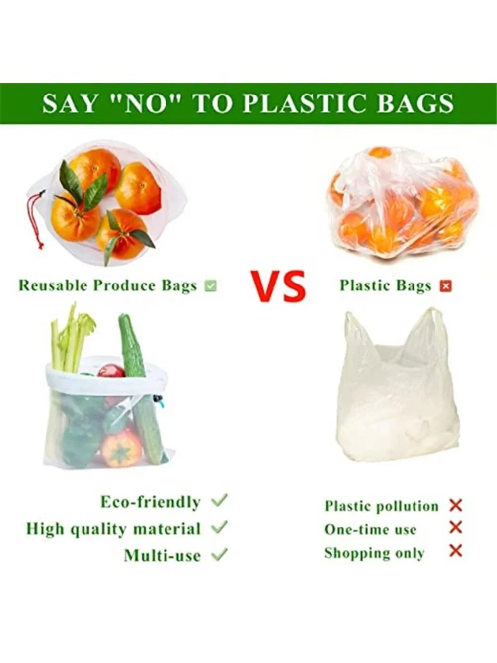Set of 12 Reusable Mesh Produce Bags Medium (12